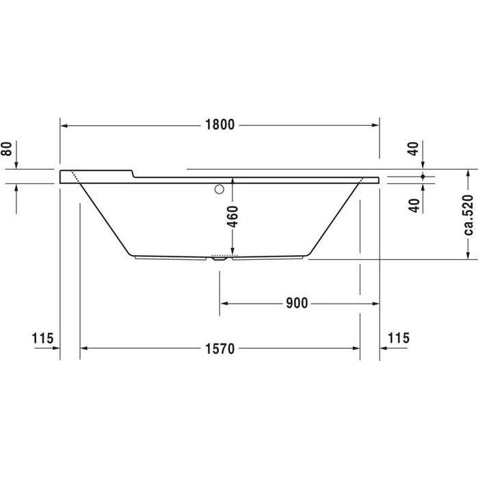 Thumbnail - Duravit, Badewanne, Oval-Badewanne STARCK 1800x800mm, 2 Rückenschrägen weiss (170 l, 180 cm, 80 cm)