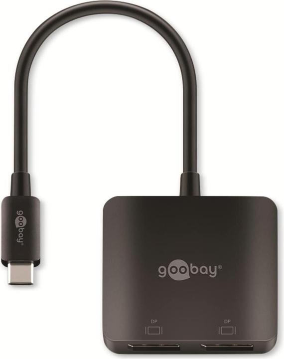 Goobay USB-C adapter to 2x DisplayPort (USB-C, 12 cm)