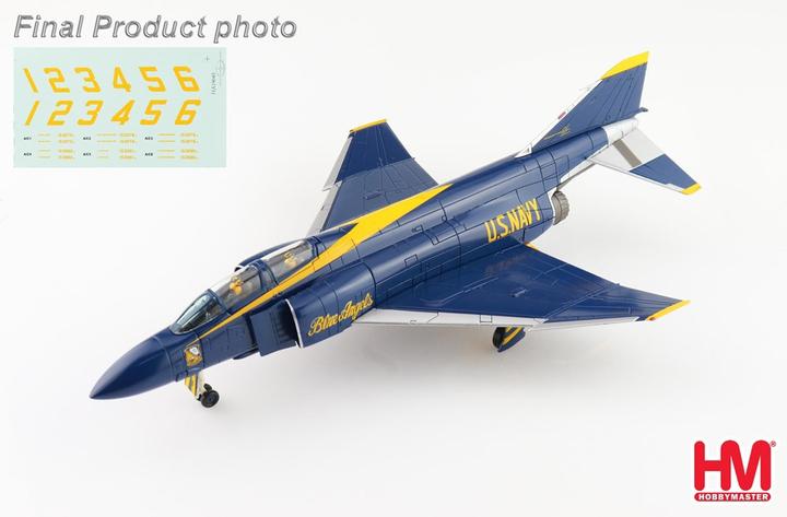 Immagine prodotto Hobby Master McDonnell Douglas F-4J Phantom 2, Blue Angels 1969, numeri di decalcomania, modello in metallo 1:72