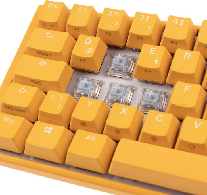 Actual product image Ducky One 3 yellow mini gaming keyboard, RGB LED - MX-Clear (DE, Cable)