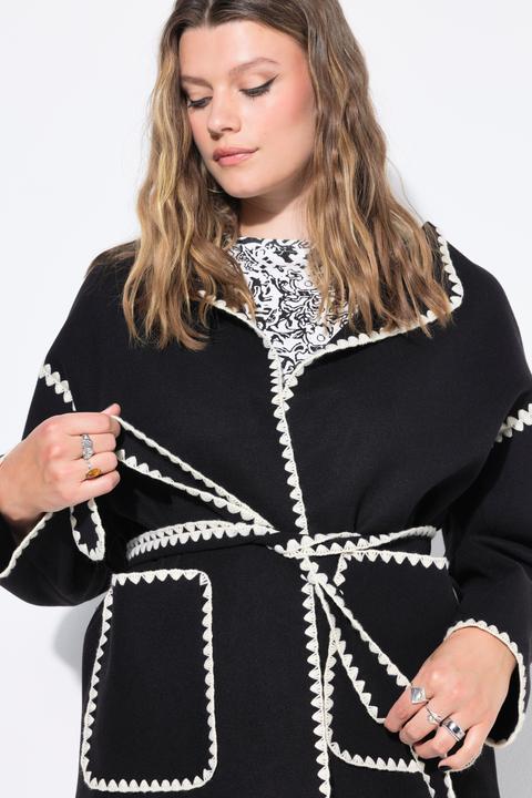 Image du produit Studio Untold Veste oversize en lainage, liseré brodé (54)