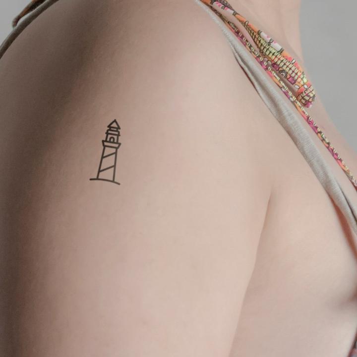 Actual product image minink Temporary tattoo - Lighthouse
