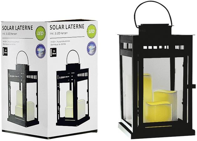 Produktbild Solar Laterne inklusiv 3 LED Kerzen
