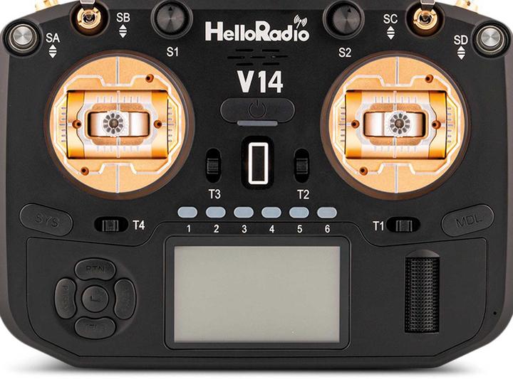 Immagine prodotto HelloRadio V14 MAX R9 OLED 2,4GHz 4in1 LBT M2 Fernsteuerung schwarz, gold