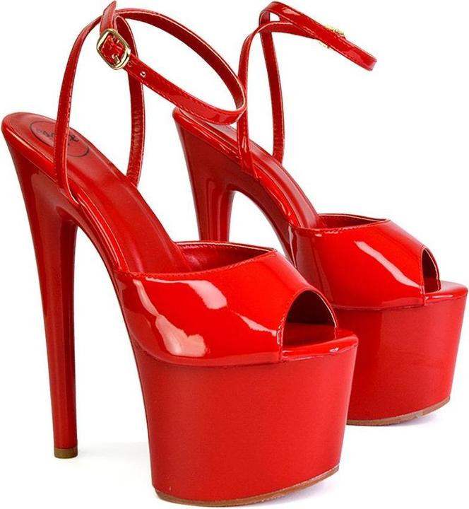 Actual product image XY London Womens/Ladies Sunshine Patent Strappy Platform High Heels (41)