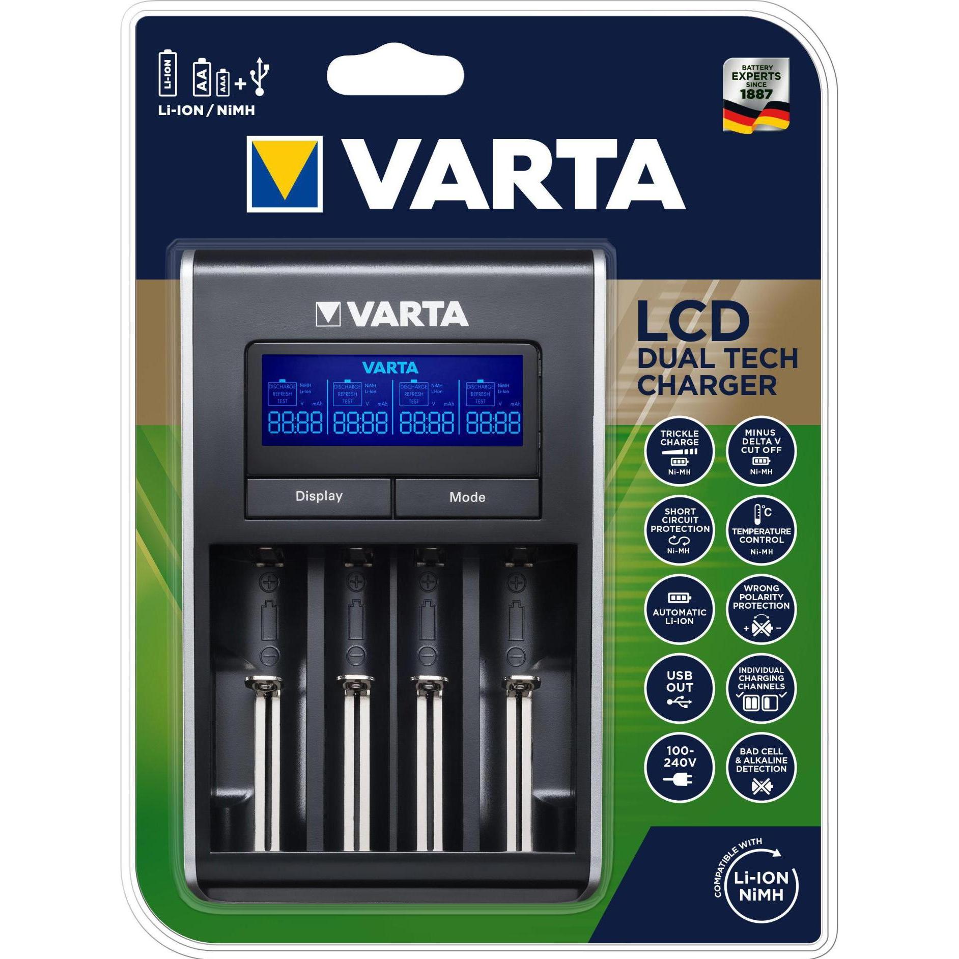 Thumbnail - Varta LCD Dual Tech Charger (1 Stk., AAA, AA, Ladegerät ohne Akku), Akku Ladegerät