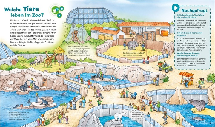 Produktbild Tessloff BOOKii® WAS IST WAS Junior Wir gehen in den Zoo! (Deutsch, Claudia Kaiser, Bärbel Oftring, Martin Lickleder, Stefan Lohr, 2023)