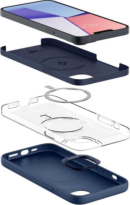 Actual product image Spigen Silicone Fit Mag Magsafe Iphone 14 Plus Navy Blue (Apple iPhone 14 Plus)