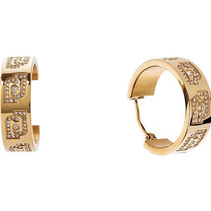 Liu Jo, Ohrringe, Bold gold-plated circles with zirconia Fashion LJ2006