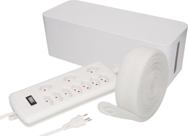 Produktbild Max Hauri Cable Home Kabelmanagement Set: Box gross + Power-Station + selbstschliessende Kabelummantelung