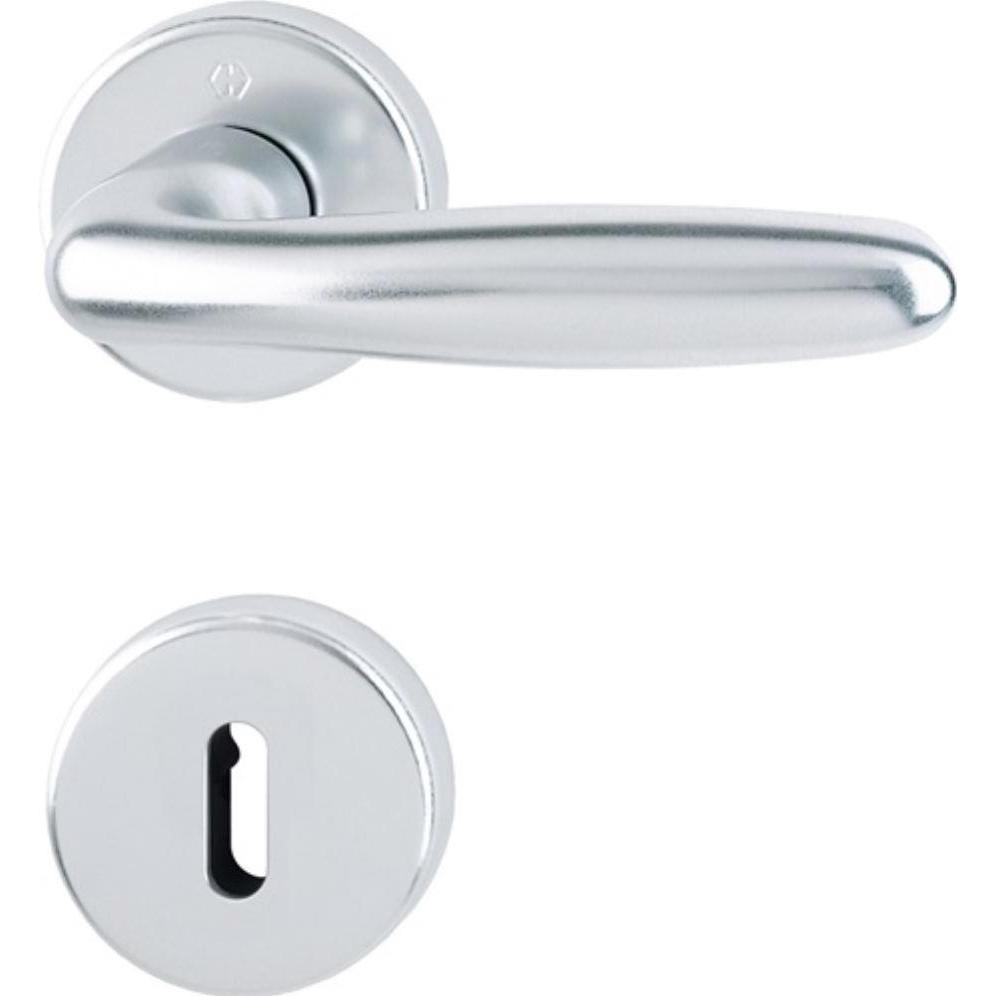 Hoppe, Türgriff + Fenstergriff, Rosettengarnitur Verona 1510/42KV/42KVS Aluminium F1 rund OB DIN links/rechts D/D (Türga...