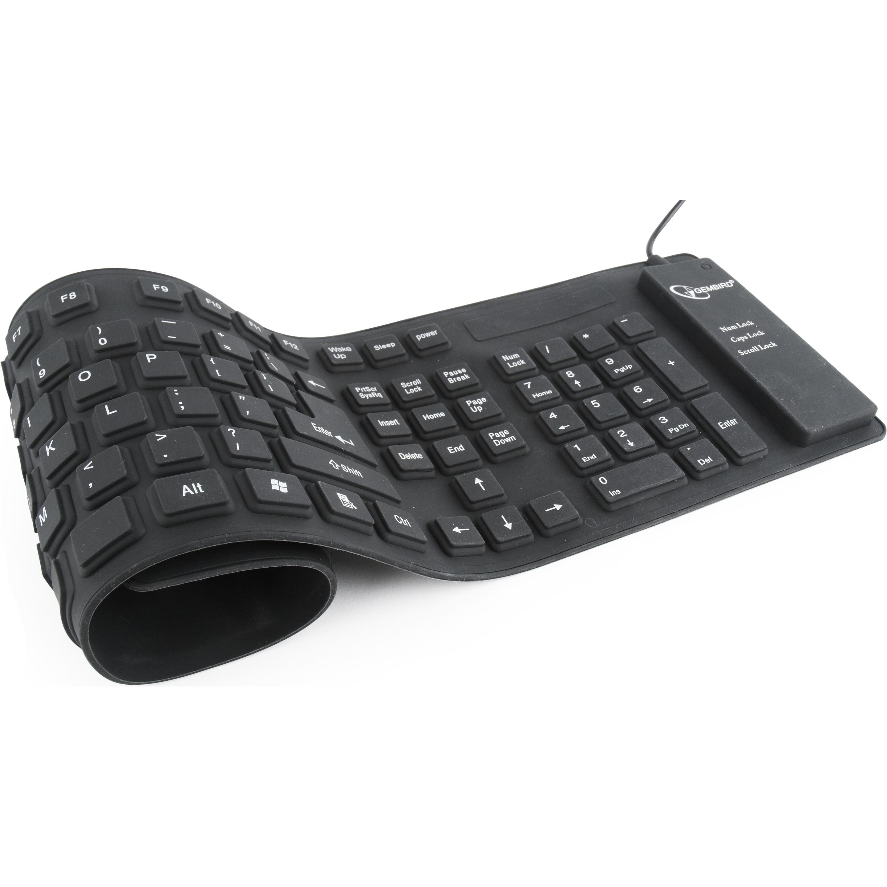 Gembird KB-109F-B (DE, Kabelgebunden), Tastatur, Schwarz
