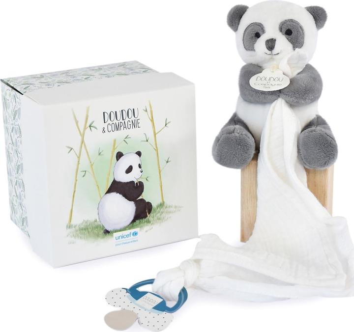 Actual product image Doudou et Compagnie Unicef Panda Cuddle Cloth 12cm (MQ4)**