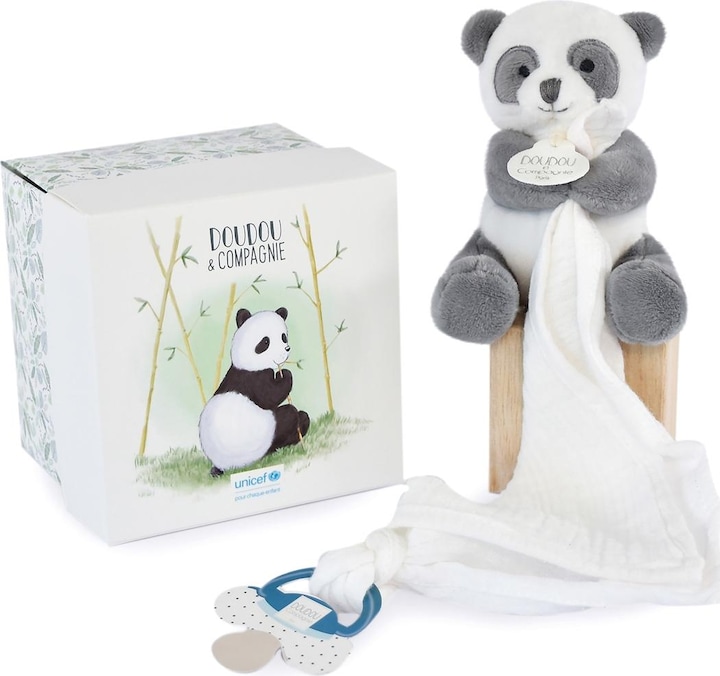 Actual product image Doudou et Compagnie Unicef Panda Cuddle Cloth 12cm (MQ4)**