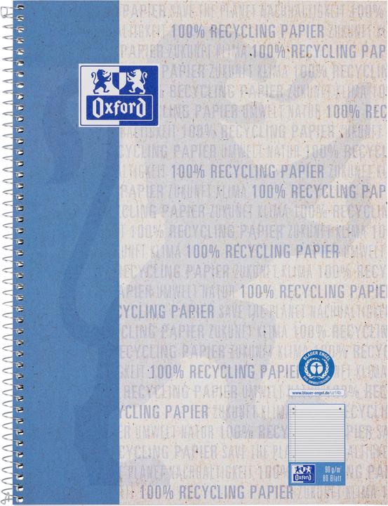 Actual product image Oxford RECYCLING - college notebook lined (A5+, Lined, Soft cover)