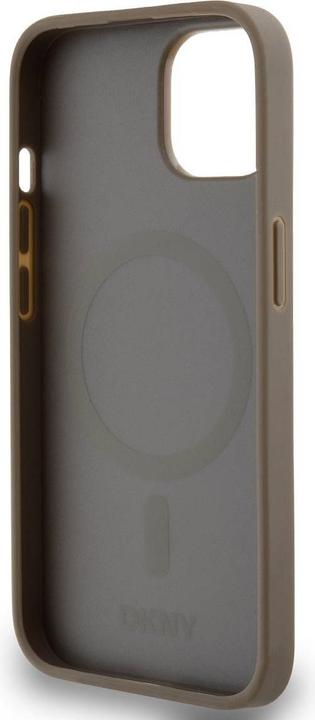 Produktbild DKNY PU Leather Repeat Pattern Bottom Stripe MagSafe Case for iPhone 14 Brown (Apple iPhone 14)
