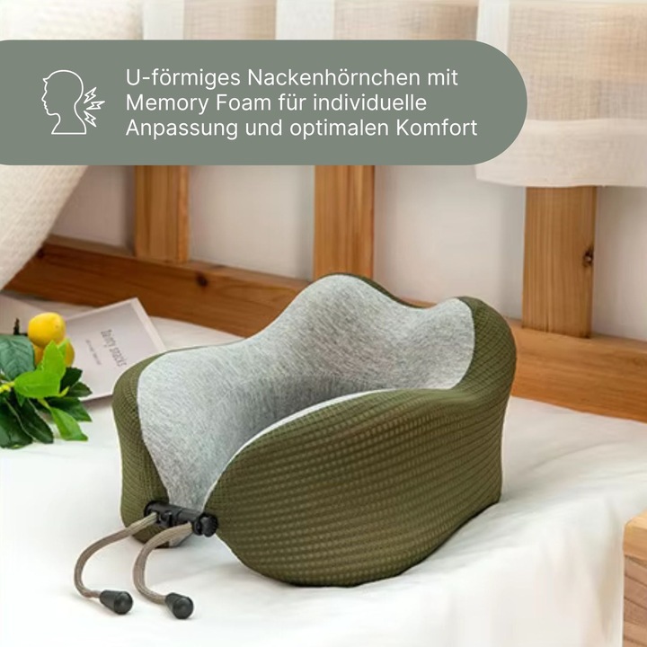 Immagine prodotto Hermex Nackenkissen Reisekissen Flugzeug Nackenhörnchen Memory Foam (Cuscino per testa e collo)