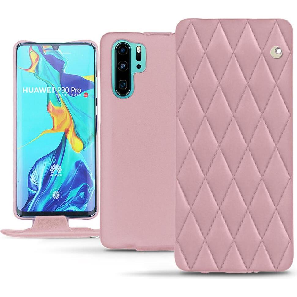 Noreve Lederschutzhülle vertikal (Huawei P30 Pro), Smartphone Hülle, Rosa