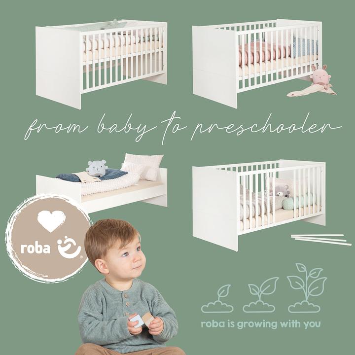 Image du produit Roba Kinderzimmerset Momo (Lit de bébé, Armoires pour enfant, Unité de changement)