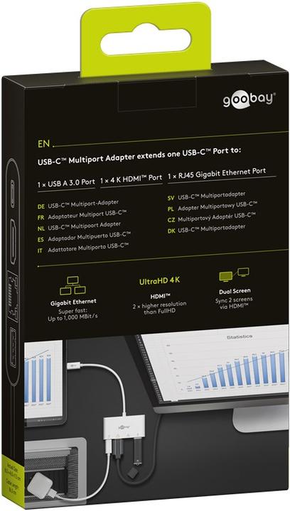 Actual product image Goobay Multiport-Adapter (USB-C, 4 ports)