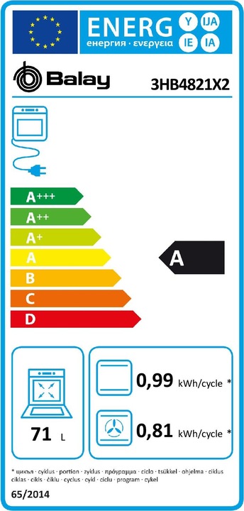 Energie-Label Balay 3HB4821X2