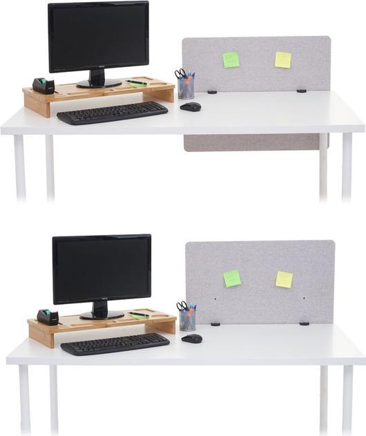 Actual product image Mendler Acoustic desk partition, office privacy screen desk pin board, double wall fabric/textile - 75x60cm