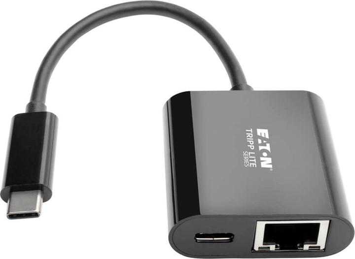 Actual product image Eaton USB-C to Gigabit Network Adapter with USB-C PD Charging - Thunderbolt 3 Black (USB-C 3.1 Gen 1, RJ45 Gigabit Ethernet (1x))
