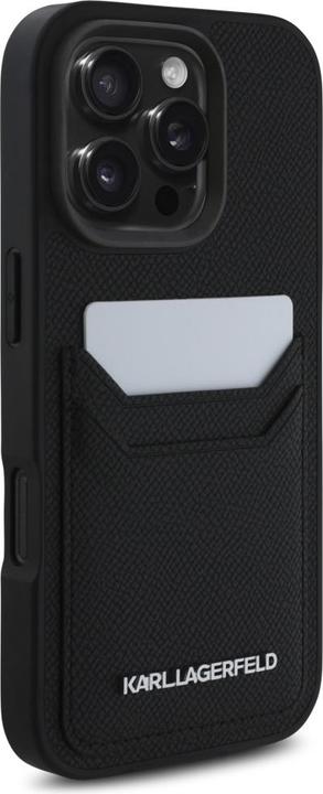 Produktbild Karl Lagerfeld Case HC Grained PU Cardslot Metal Elong for iPhone 16 Pro Max black (Apple iPhone 16 Pro Max)