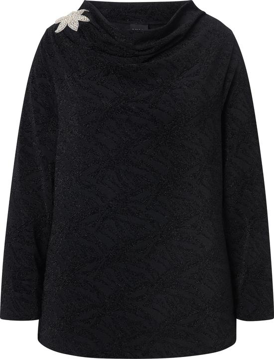 Immagine prodotto Ulla Popken Maglia con fiori, scollo a goccia e maniche lunghe (46, 48)