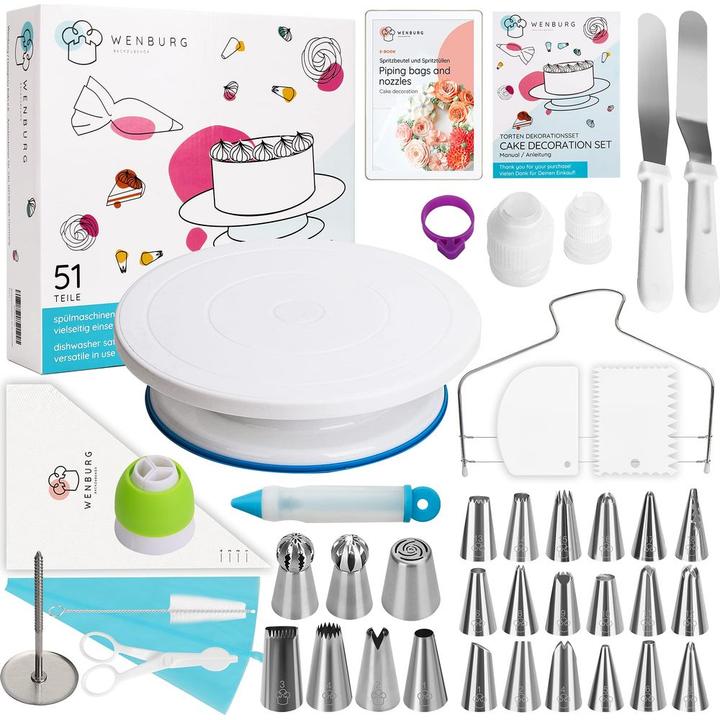Wenburg Torten-Dekoratiosset 51- tlg. - Delight (Spritzbeutel Set)