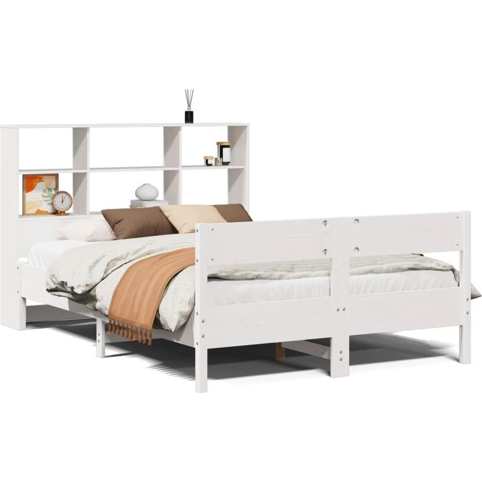 VidaXL, Bett, Bett mit Regal ohne Matratze Kiefer (200 x 200 cm)
