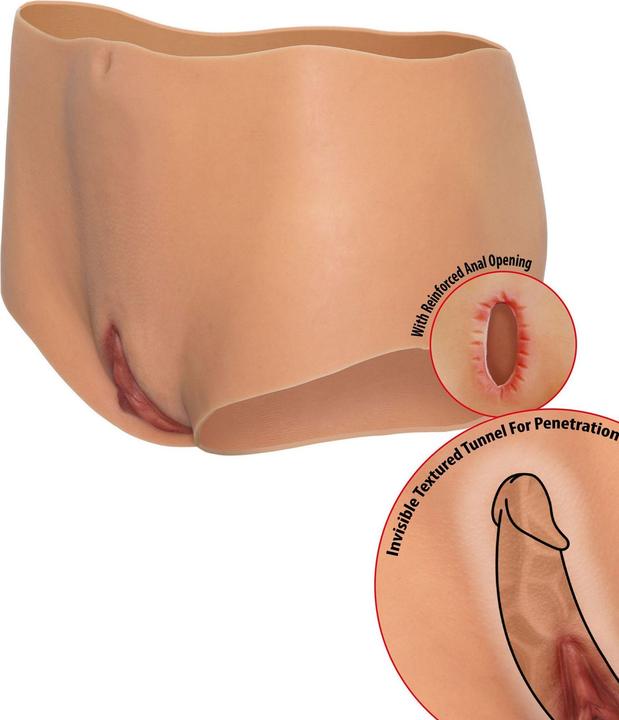 Produktbild Hidden Desire Alter Ego Offener Vagina- Und Arsch-Slip Mit Mittlerer Taille, Hautfarbe