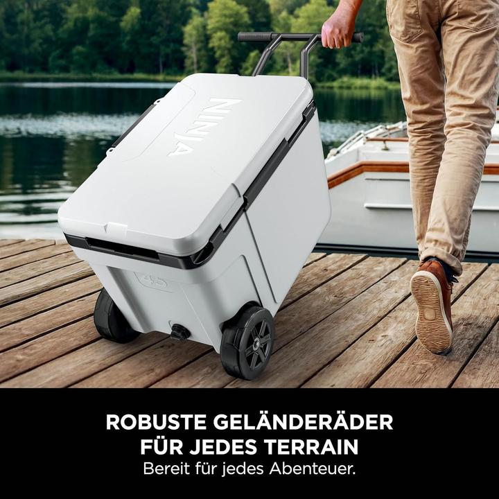 Actual product image Ninja FrostVault Kühlbox mit Rollen und Isolierung, integrierter Dry Zone Schublade für Lagerung bei