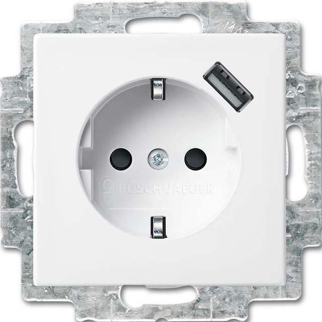 Actual product image Busch-Jaeger SCHUKO/USB plug-in socket. 20EUCBUSB-914