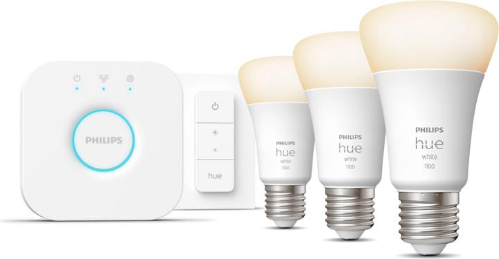Actual product image Philips Hue White Starter Set (E27, 9.50 W, 1055 lm, 3 x, F)