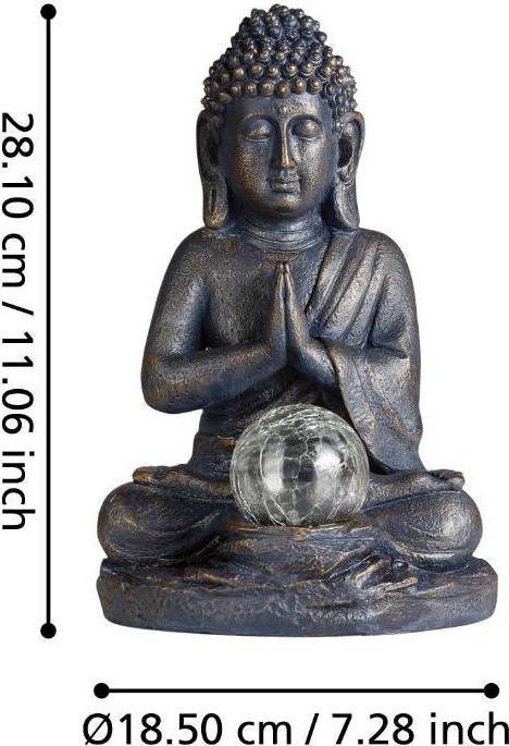 Actual product image EGLO Garden Light Solar Decoration Buddha, 27 cm, Grey (IP44)