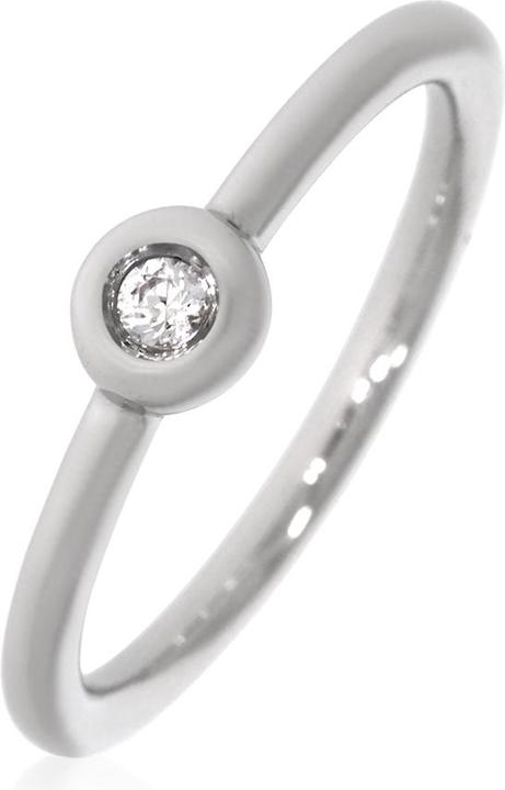 Immagine prodotto Xen Anello con topazio bianco da 2 mm circa 0,04 ct. placcato in rodio (52, 925 Argento)