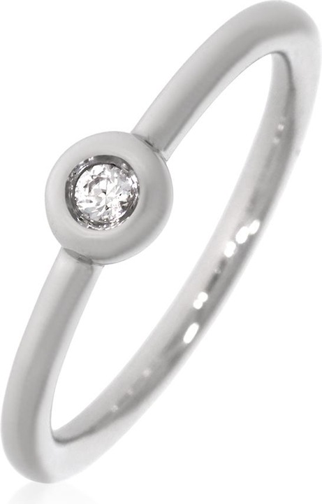 Actual product image Xen Ring with 2 mm white topaz approx. 0.04 ct. rhodium-plated (54, 925 Silver)