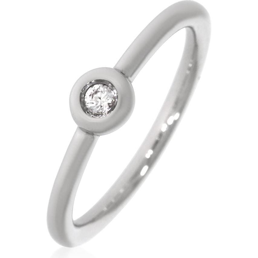 Xen, Ring, Ring mit 2 mm Weisstopas ca. 0,04 ct. rhodiniert, (54, 925 Silber)