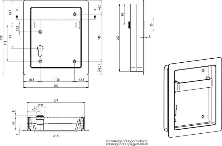 Actual product image Ogro 8937A, EN 179, 9mm, blind, li (Door set)