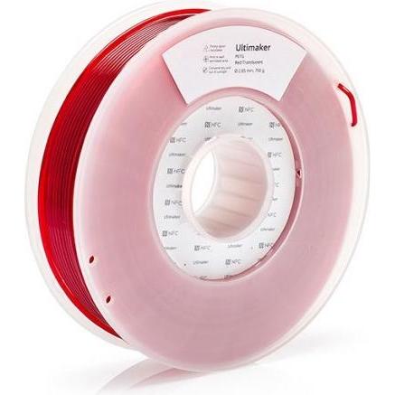 Ultimaker PETG - Rot Transluzent - 2.85mm (PETG, 2.85 mm, 750 g, Rot), 3D Filament, Rot