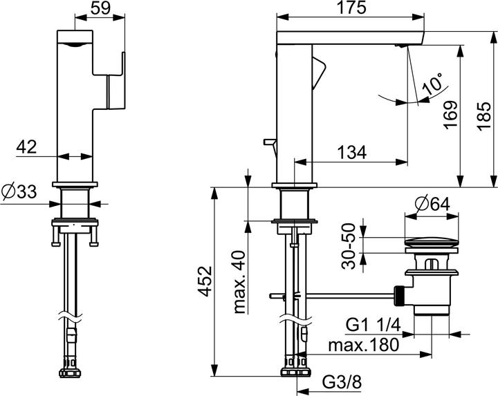 Actual product image Hansa HANSASTELA ECO single-lever basin mixer, with drain set, 134 mm projection, 3.36L /min