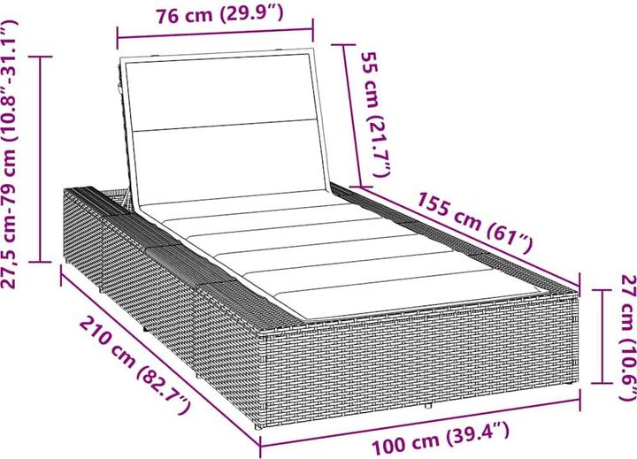 Immagine prodotto vidaXL Sonnenliege (100 cm)