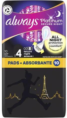 Actual product image Always Platinum Secure Night Size 4 (10 x)