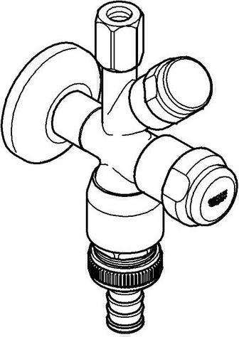 Actual product image Grohe WAS combi angle valve 1/2" m pipe aerator chr