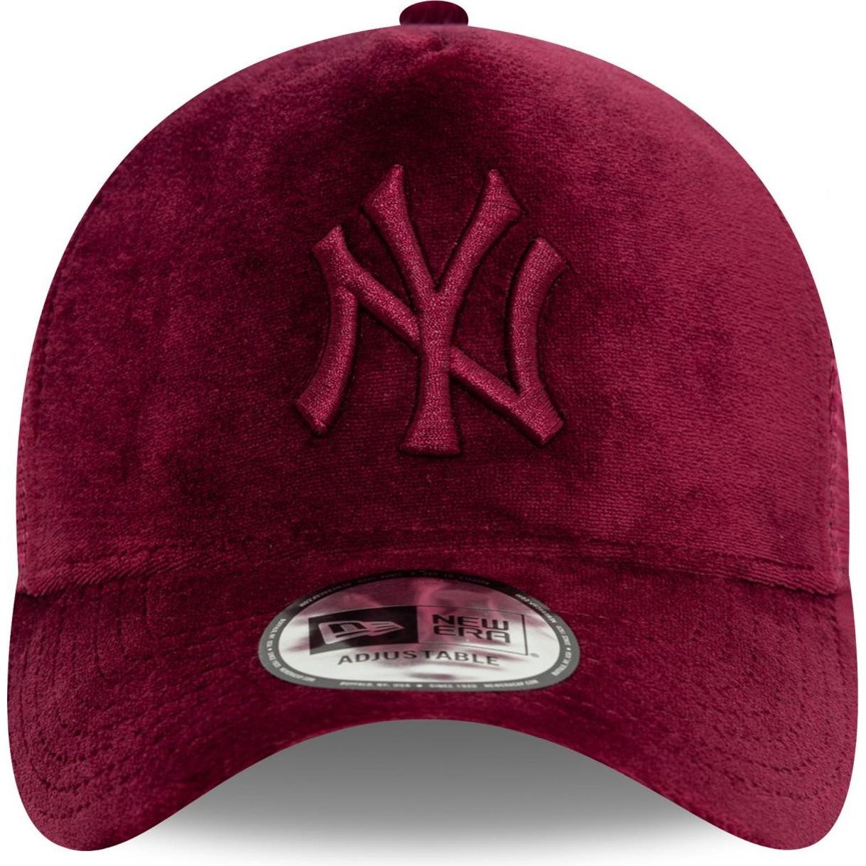 Thumbnail - New Era, Damen, Cap, Trucker Damen Cap - Velour New York Yankees Maroon, Rot