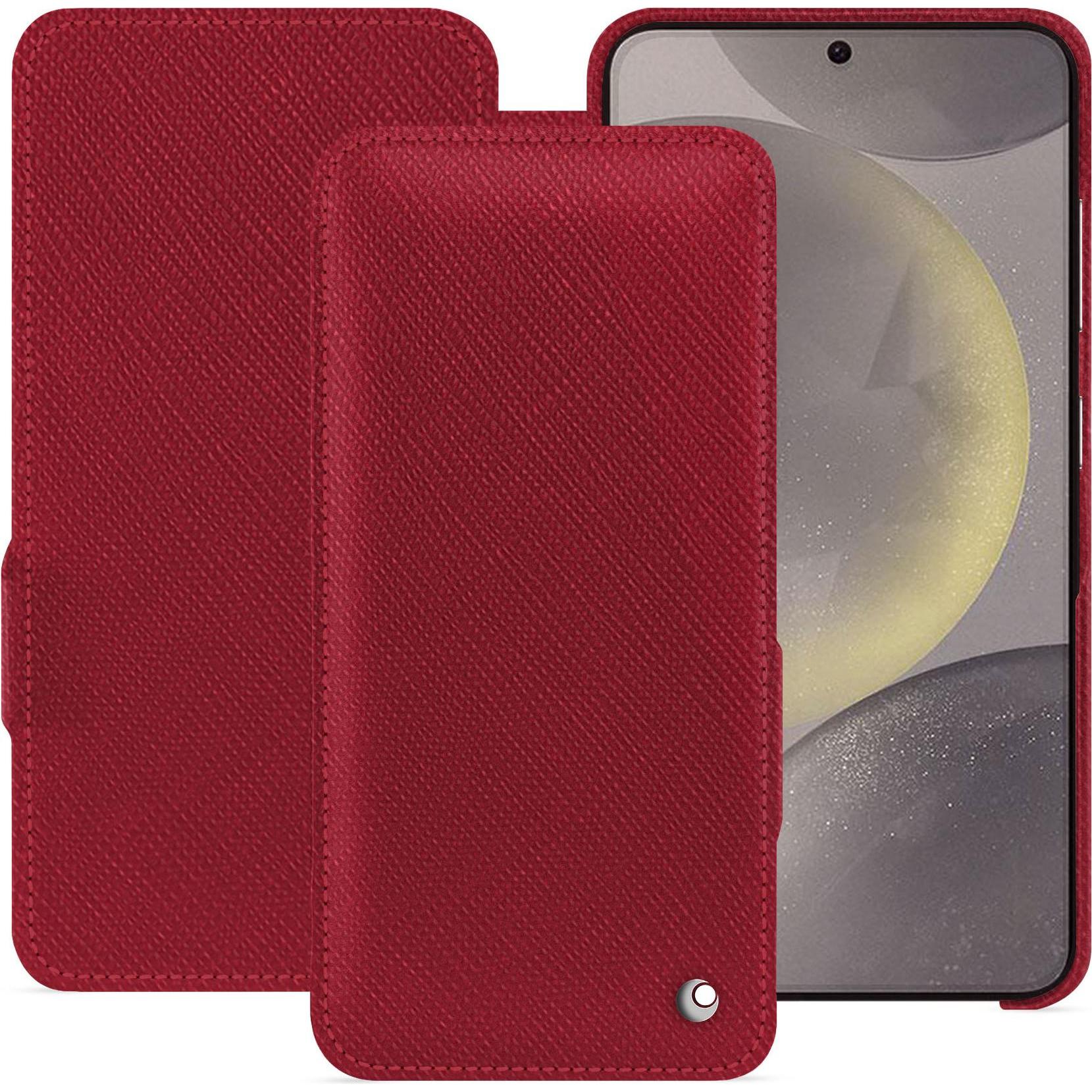 Noreve Lederschutzhülle horizontal (Samsung Galaxy S24), Smartphone Hülle, Rot