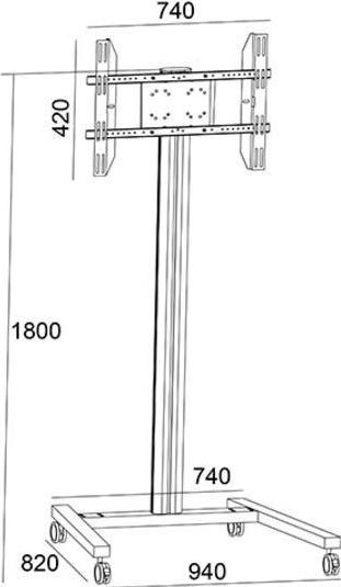 Produktbild Multibrackets M Display Stand 180 Single Black (50 kg, 23" - 63")