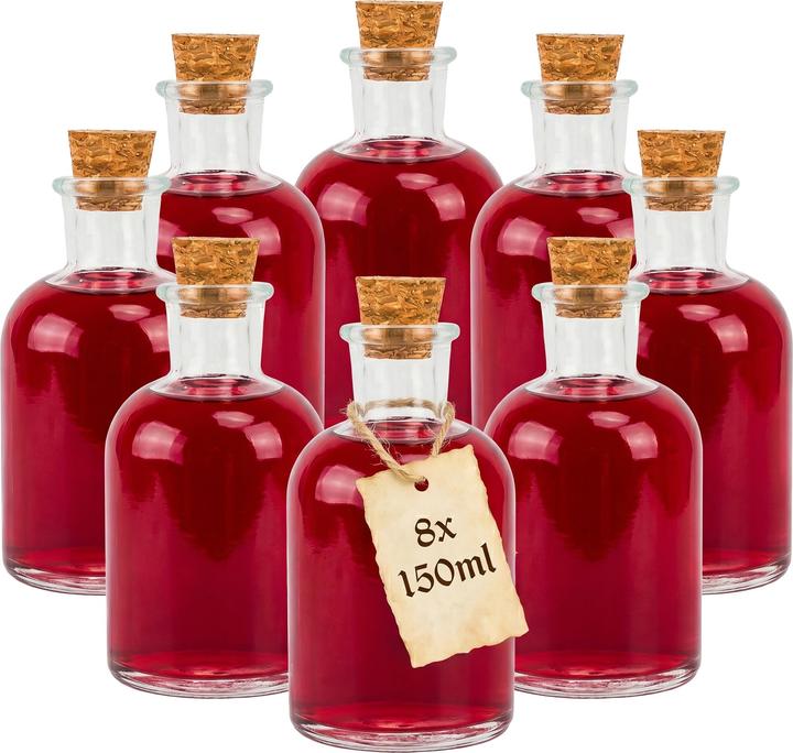 Produktbild Relaxdays 8x Glasflaschen-Set (8 Stk., 0.15 l)