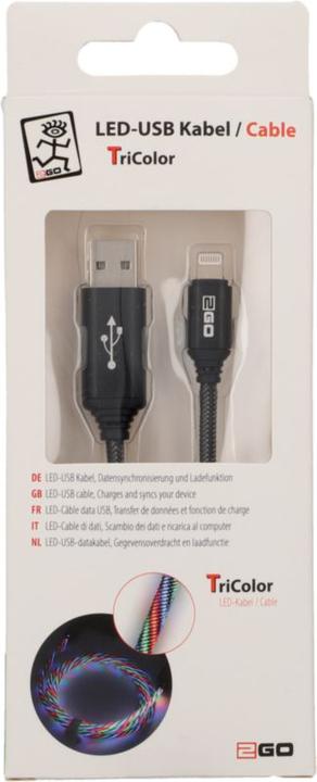 Produktbild 2GO 797147 USB Kabel USB B Lightning Mehrfarbig (1 m, USB 2.0)